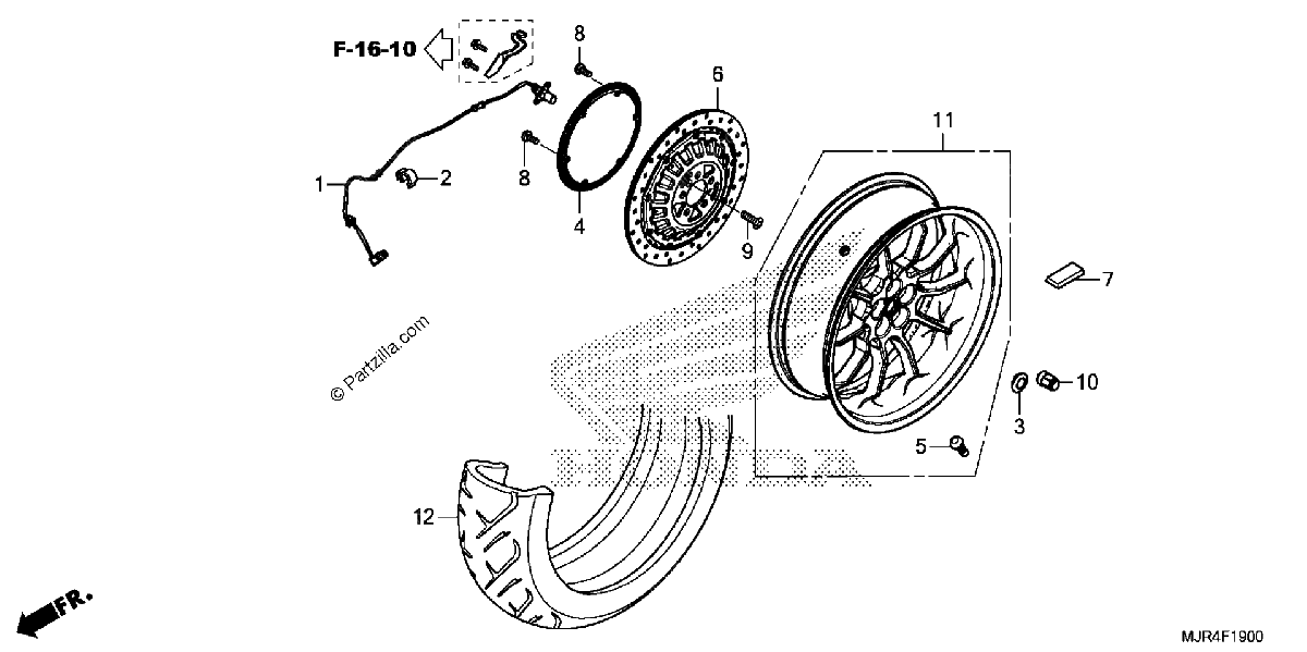 Diagrama de REAR WHEEL
