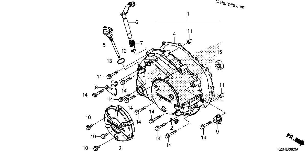 Diagrama de RIGHT CRANKCASE COVER