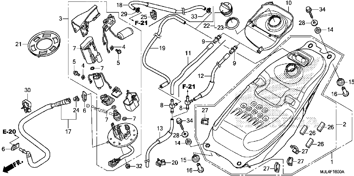 Diagrama de FUEL TANK FUEL PUMP