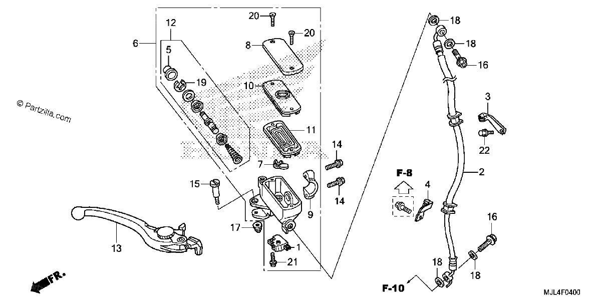 Diagrama de FRONT BRAKE MASTER CYLINDER 1