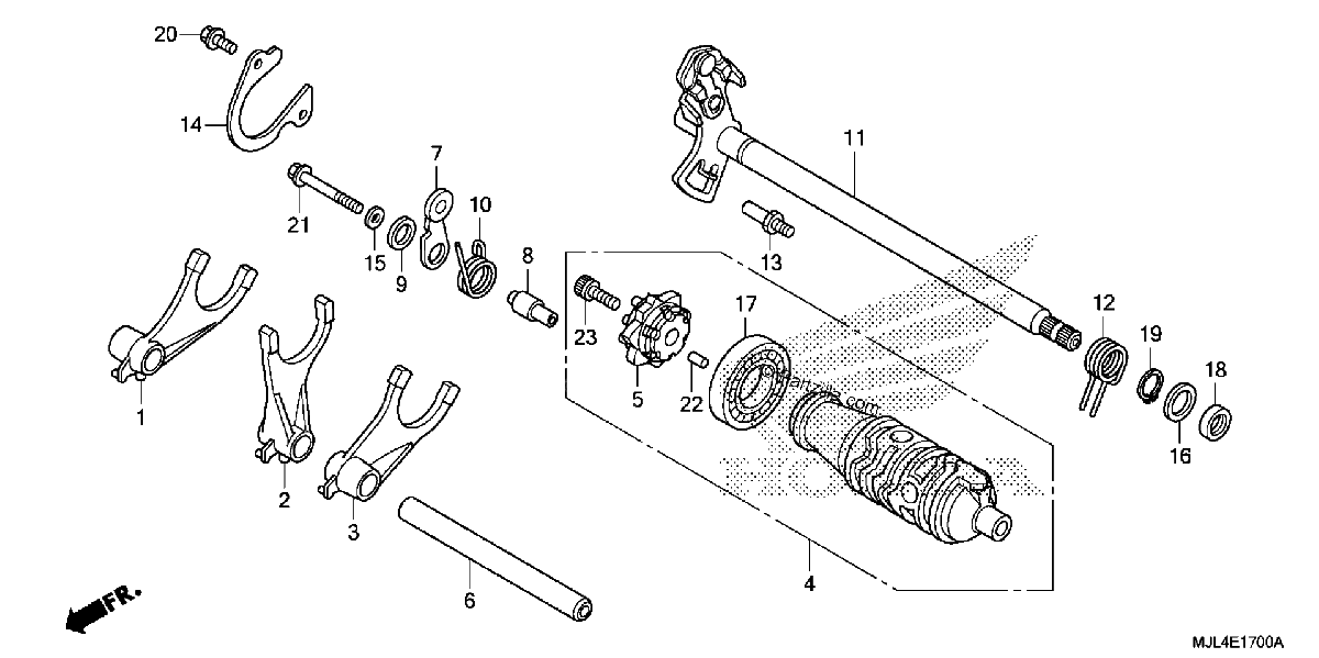 Diagrama de GEARSHIFT DRUM 1