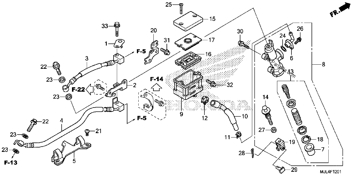 Diagrama de REAR BRAKE MASTER CYLINDER 2