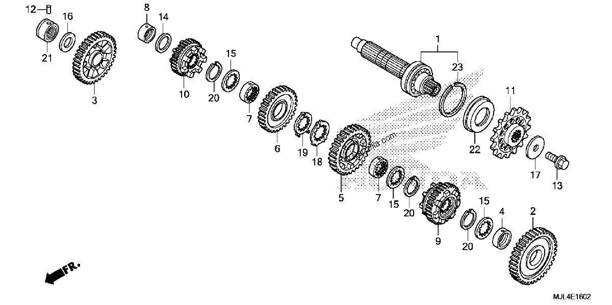 Diagrama de TRANSMISSION NC700XD COUNTERSHAFT