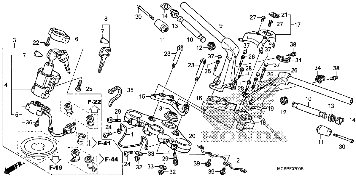 Diagrama de HANDLEBAR TOP BRIDGE