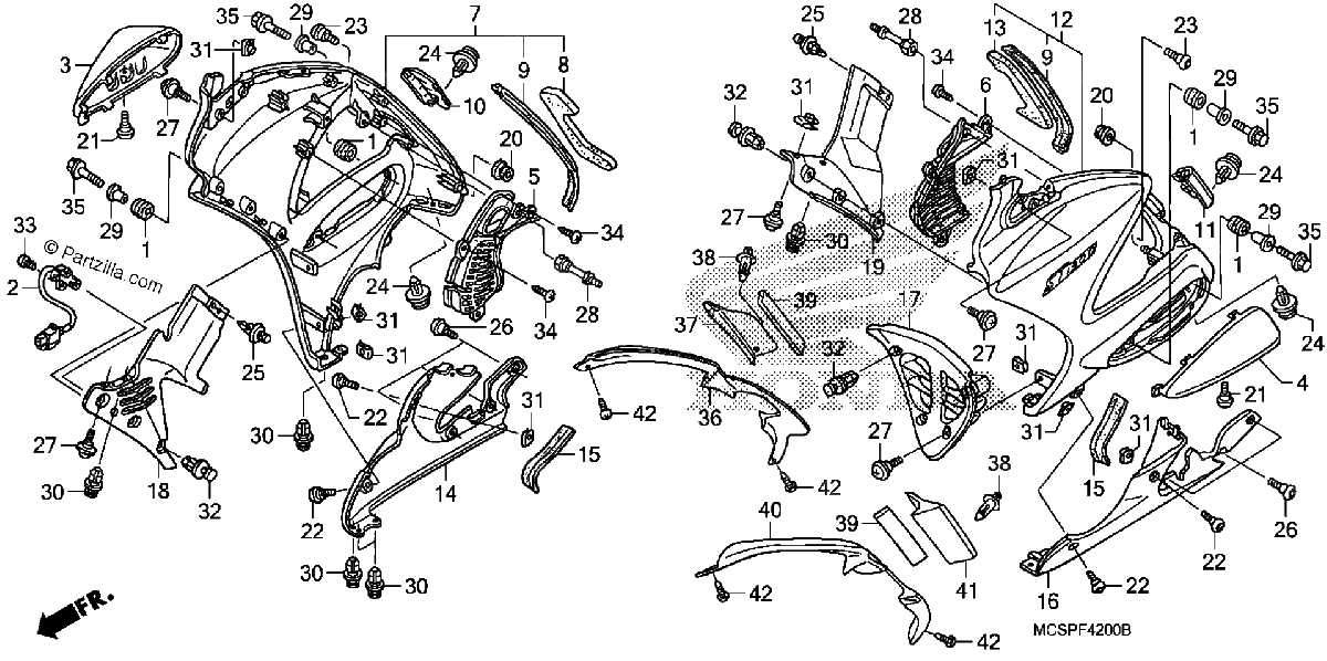 Diagrama de LOWER COWL