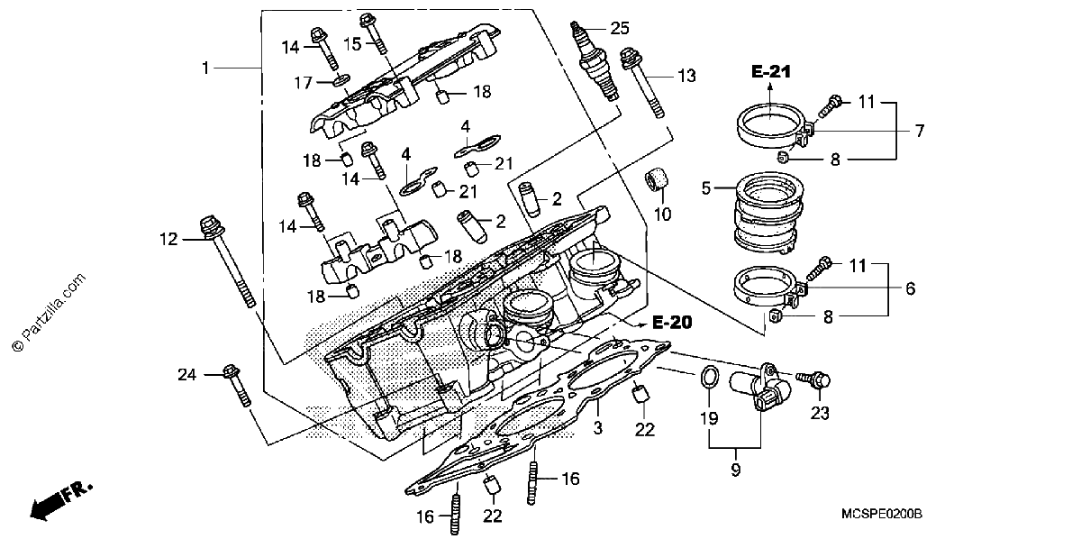 Diagrama de RIGHT CYLINDER HEAD