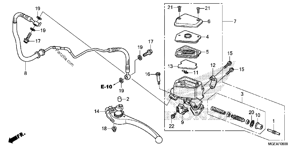 Diagrama de CLUTCH MASTER CYLINDER