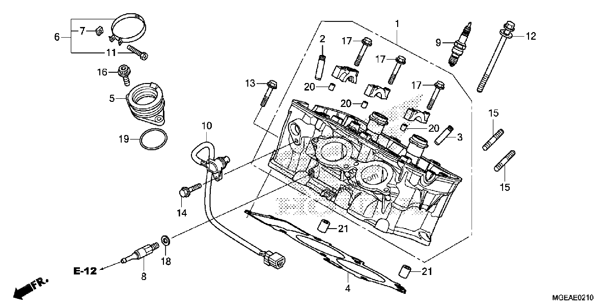 Diagrama de CYLINDER HEAD RR