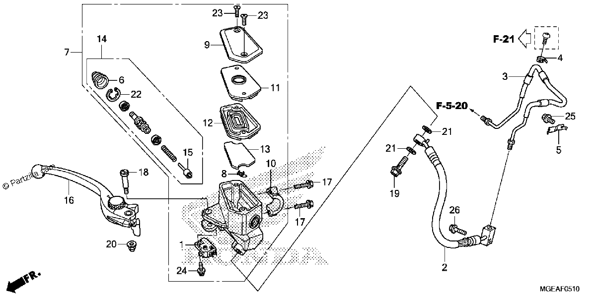 Diagrama de FRONT BRAKE MASTER CYLINDER