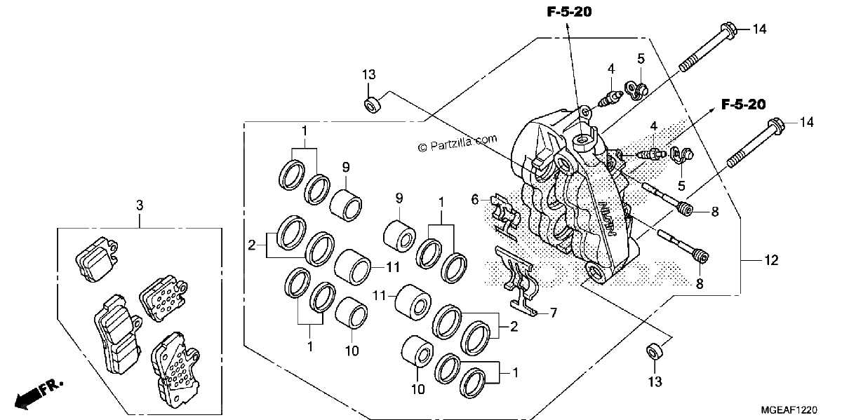 Diagrama de LEFT FRONT BRAKE CALIPER