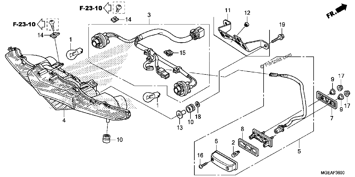 Diagrama de REAR COMBINATION LIGHT