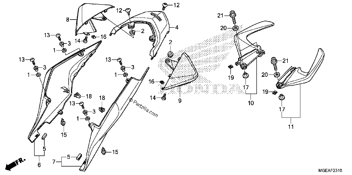 Diagrama de REAR COWL
