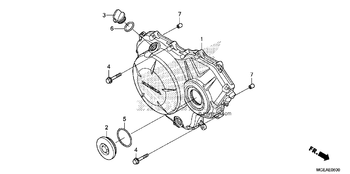 Diagrama de RIGHT CRANKCASE COVER 1