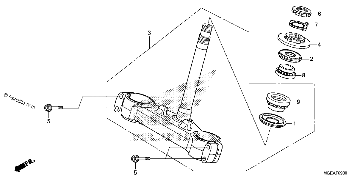 Diagrama de STEERING STEM