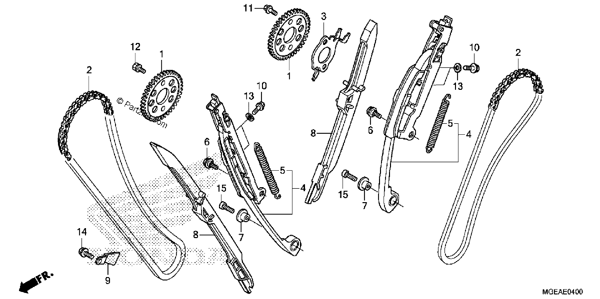 Diagrama de CAM CHAIN TENSIONER