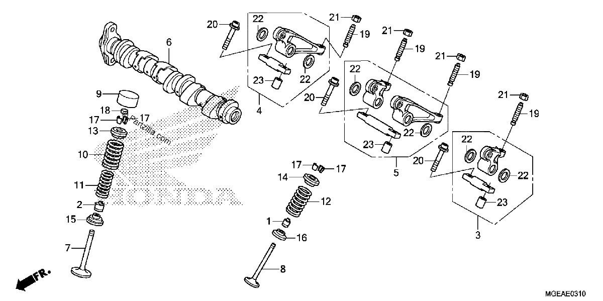 Diagrama de CAMSHAFT VALVE RR