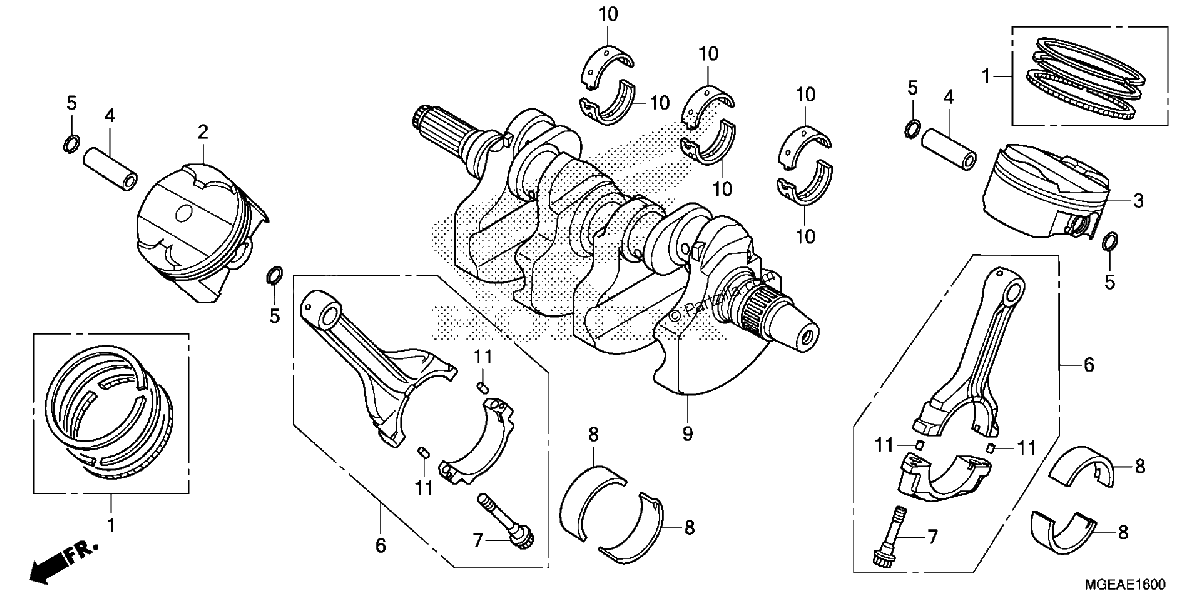 Diagrama de CRANKSHAFT PISTON