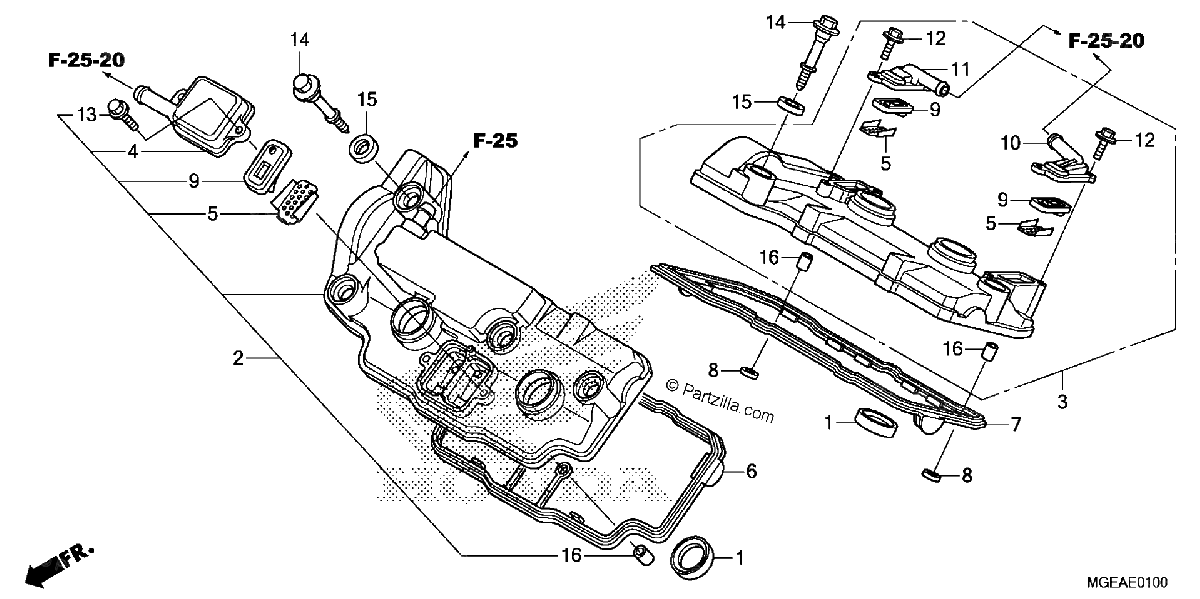Diagrama de CYLINDER HEAD COVER