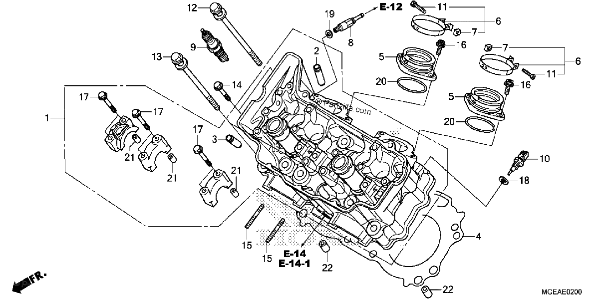Diagrama de CYLINDER HEAD FR