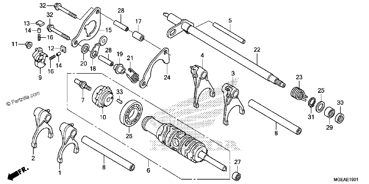 Diagrama de GEARSHIFT DRUM 2