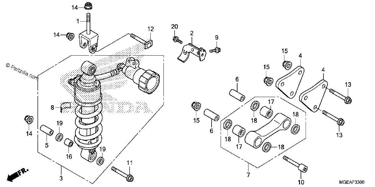 Diagrama de REAR SHOCK ABSORBER