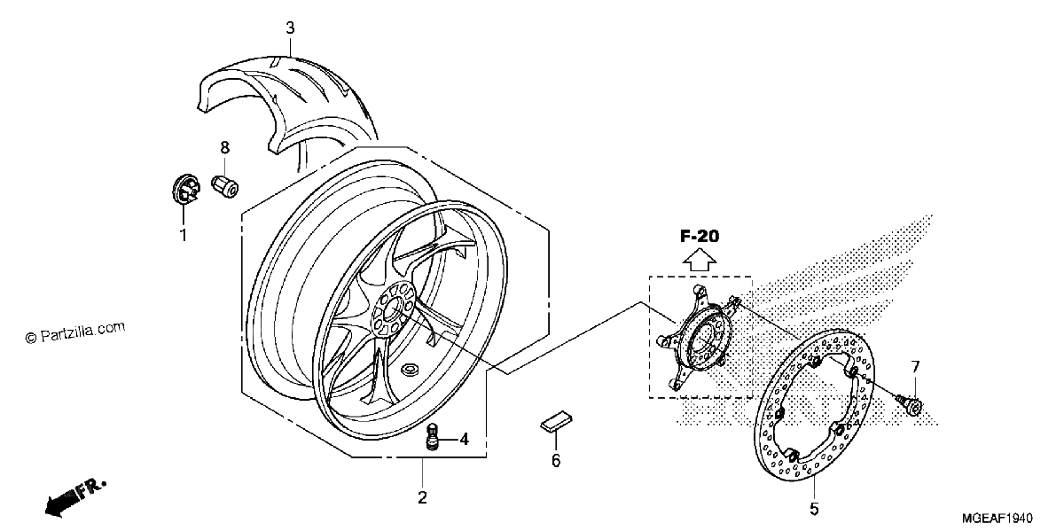 Diagrama de REAR WHEEL