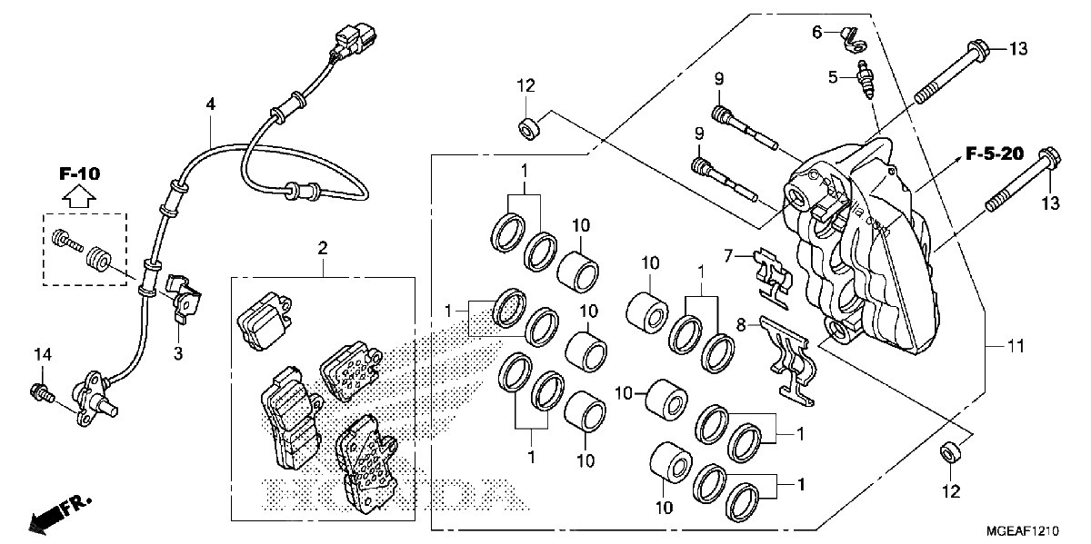 Diagrama de RIGHT FRONT BRAKE CALIPER
