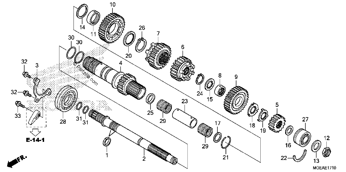 Diagrama de TRANSMISSION MAINSHAFT