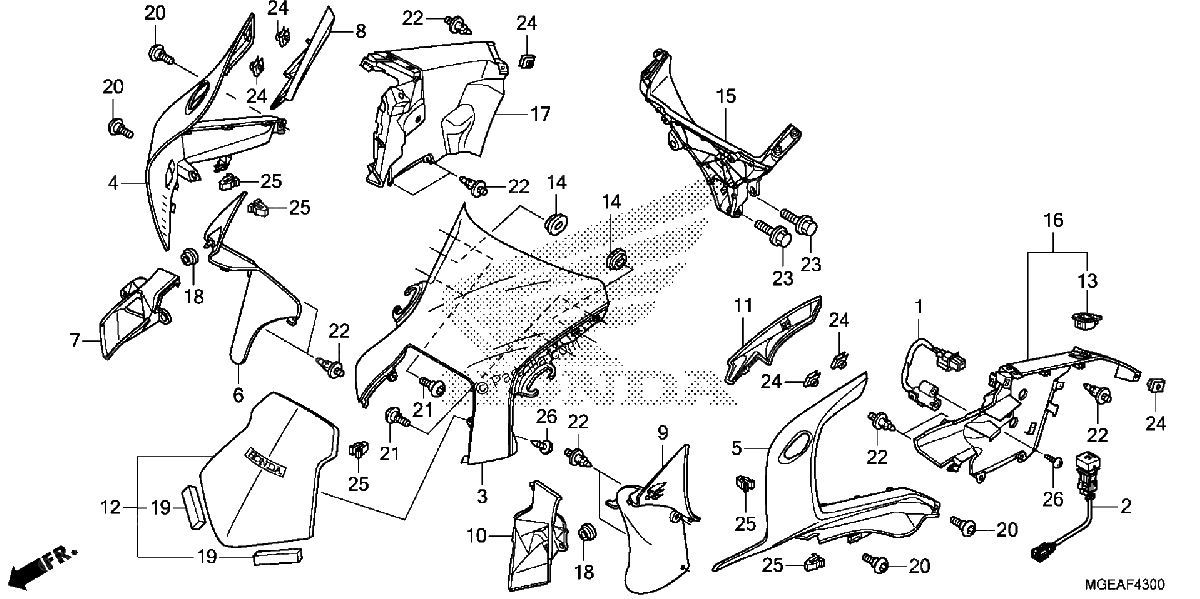 Diagrama de UPPER COWL