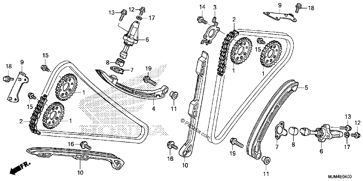 Diagrama de CAM CHAIN TENSIONER