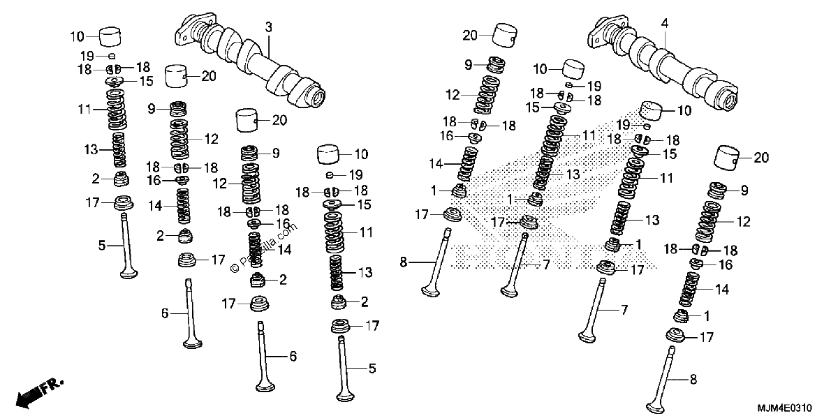 Diagrama de CAMSHAFT VALVE RR