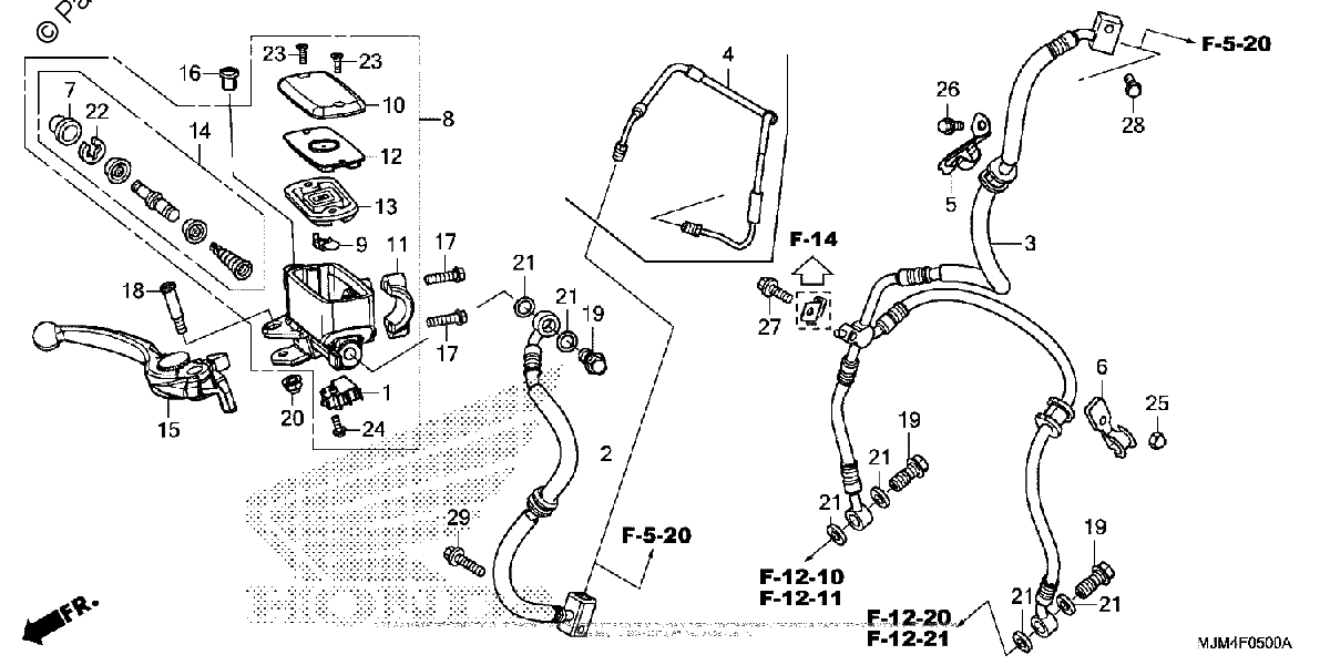 Diagrama de FRONT BRAKE MASTER CYLINDER