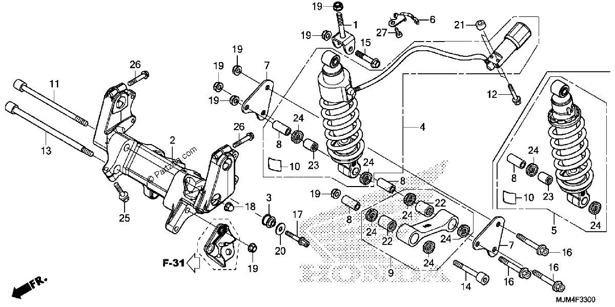 Diagrama de REAR SHOCK ABSORBER