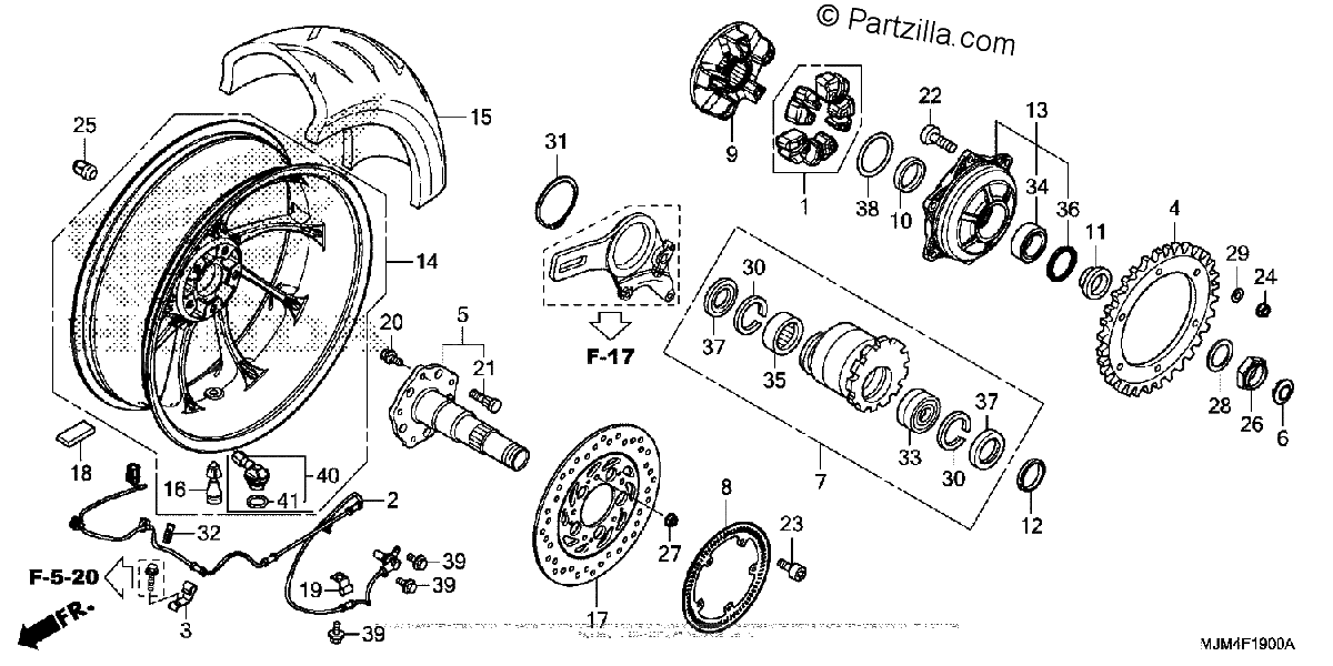 Diagrama de REAR WHEEL