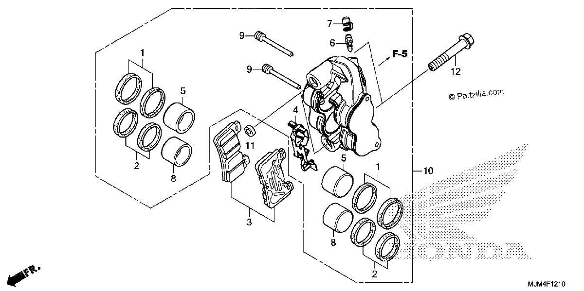 Diagrama de RIGHT FRONT BRAKE CALIPER
