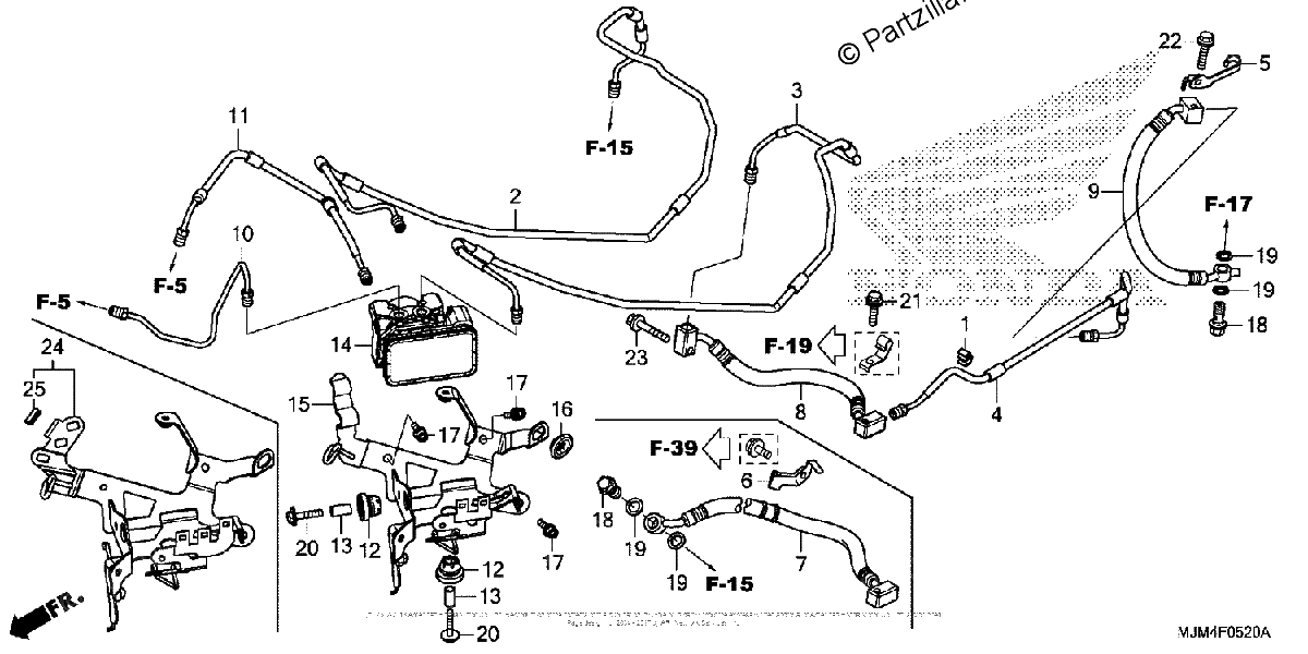 Diagrama de ABS MODULATOR REAR BRAKE HOSE