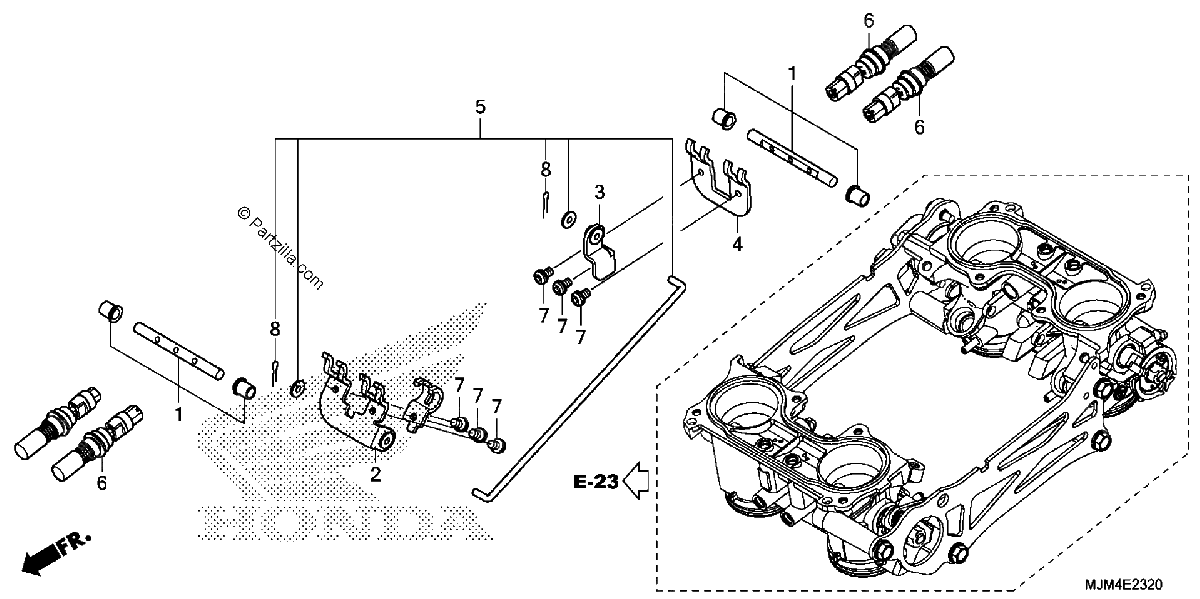 Diagrama de THROTTLE BODY COMPONENT PARTS