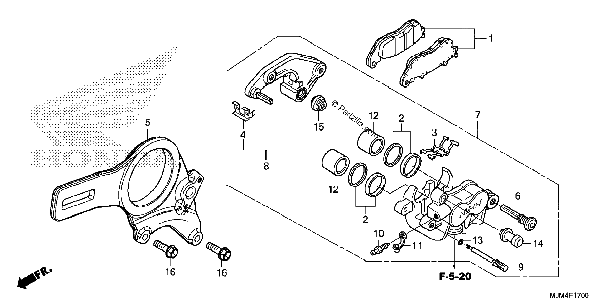 Diagrama de REAR BRAKE CALIPER