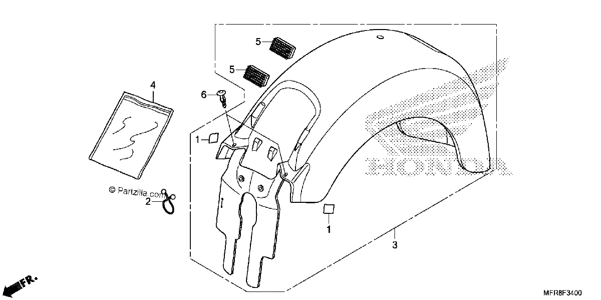 Diagrama de REAR FENDER 1
