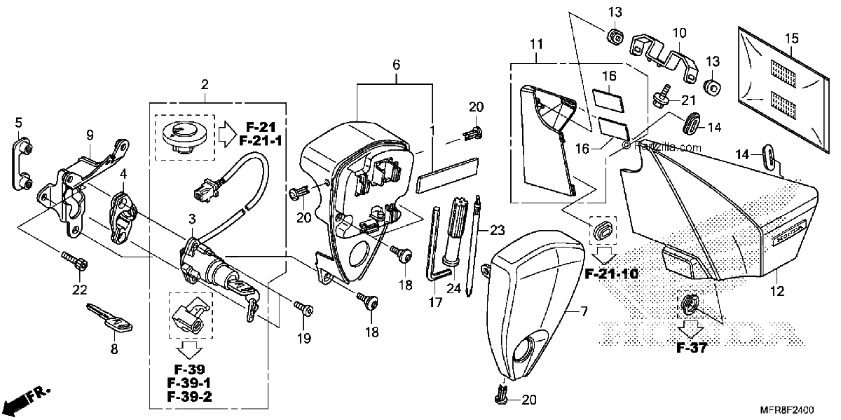 Diagrama de SIDE COVER TOOLS COMBINATION SWITCH