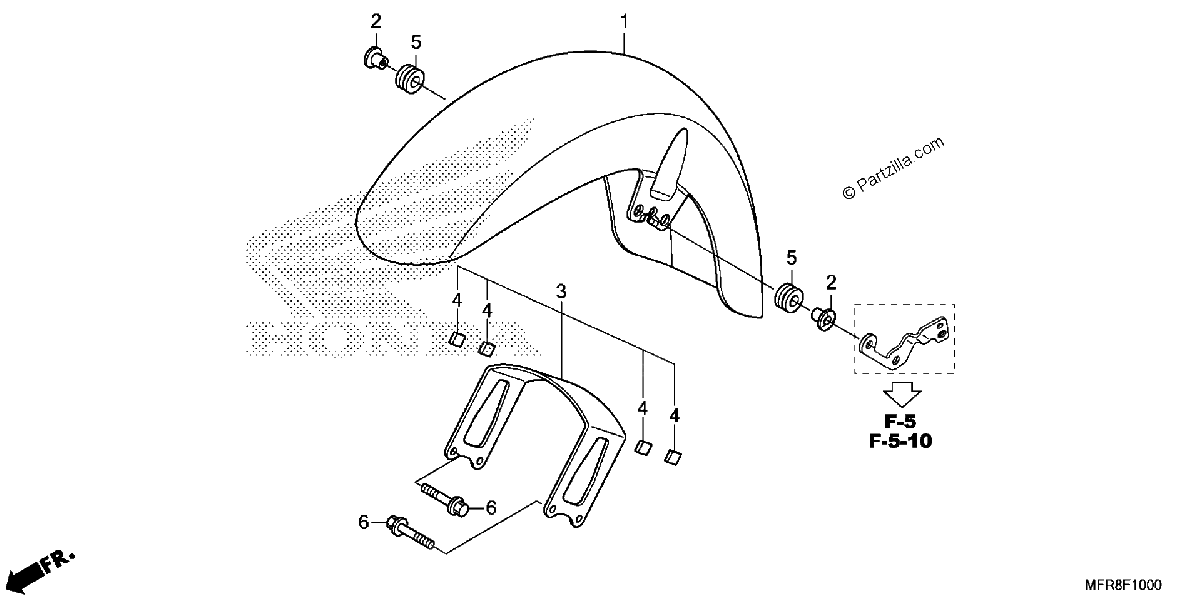 Diagrama de FRONT FENDER 1