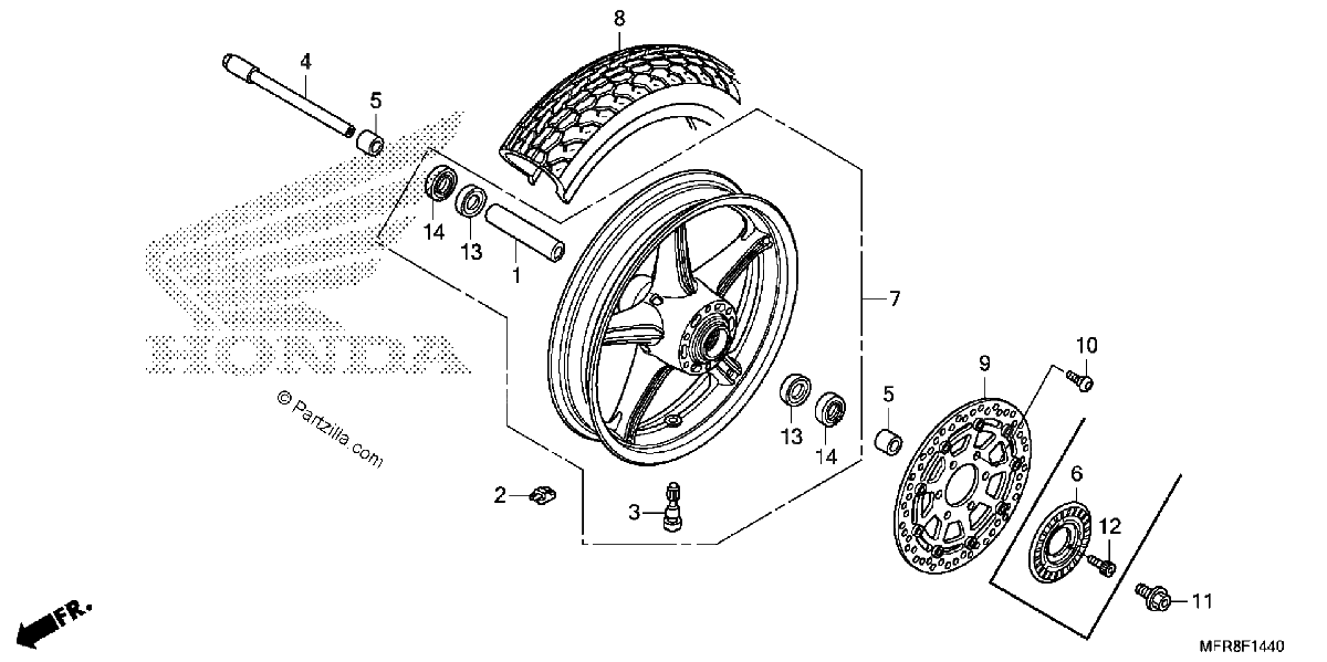 Diagrama de FRONT WHEEL 1