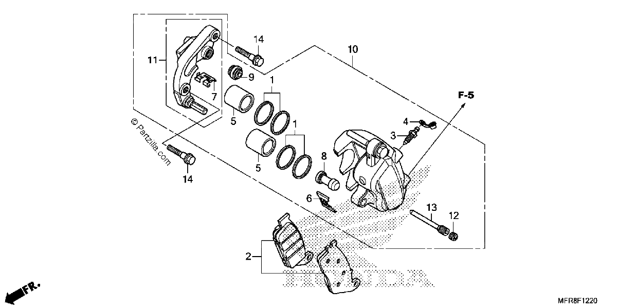 Diagrama de FRONT BRAKE CALIPER 1