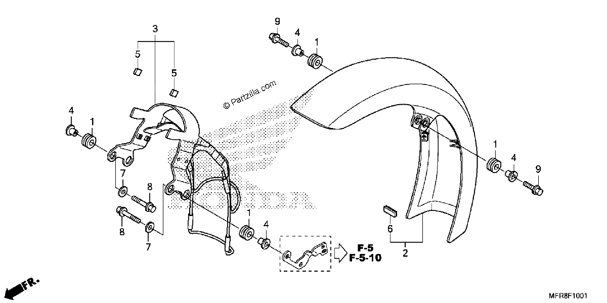 Diagrama de FRONT FENDER 2