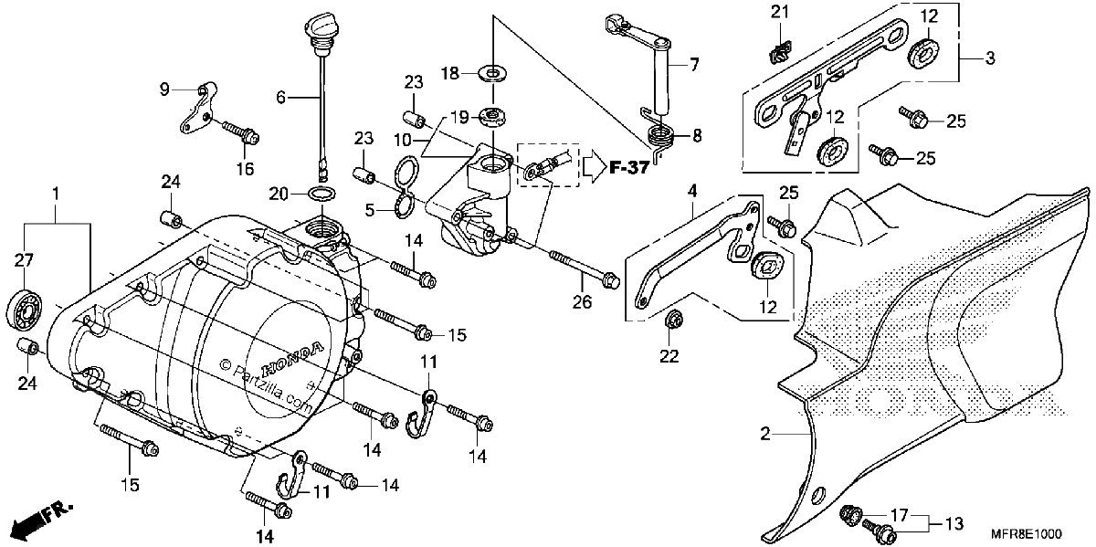 Diagrama de LEFT CRANKCASE COVER