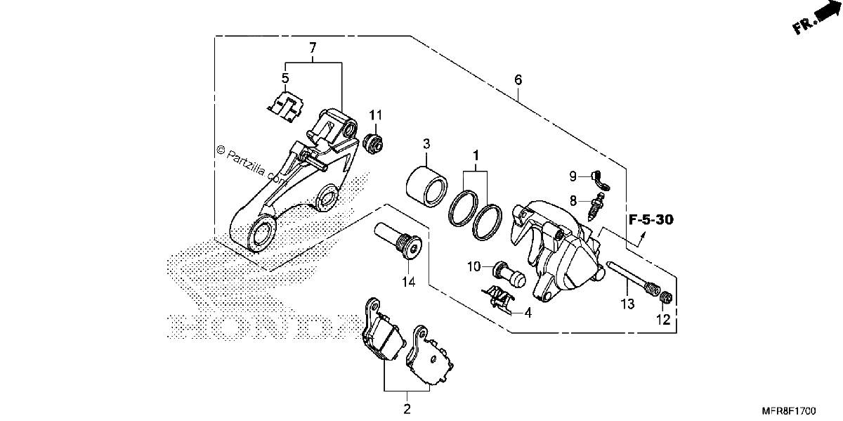 Diagrama de REAR BRAKE CALIPER 1