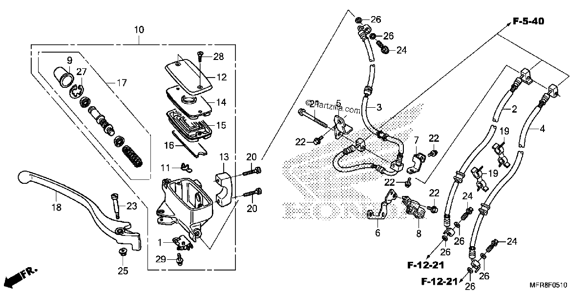 Diagrama de FRONT BRAKE MASTER CYLINDER 2