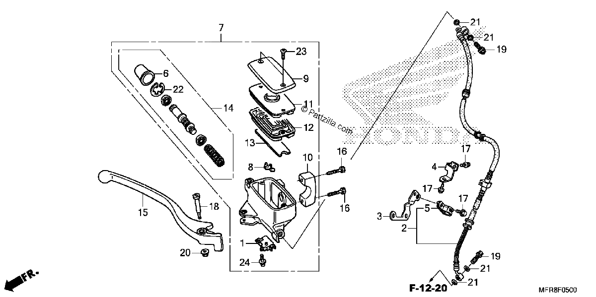 Diagrama de FRONT BRAKE MASTER CYLINDER 1