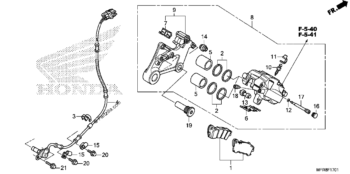Diagrama de REAR BRAKE CALIPER 2