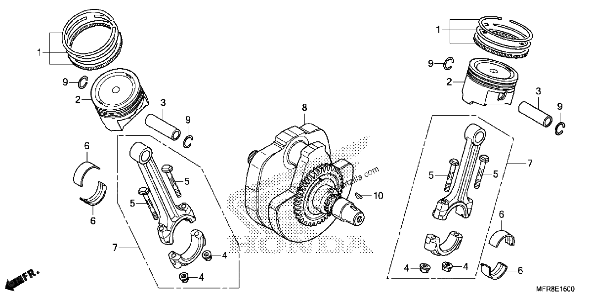 Diagrama de CRANKSHAFT PISTON